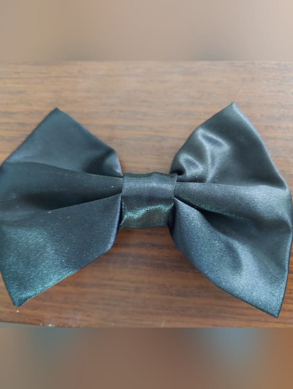 Dark Green Satin Bow Hair Clip -  5in